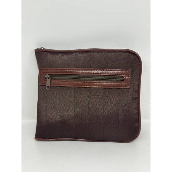 TRAVELER Brown Textured Zipper Pouch Bag 6.5"x6.75" - Utility & Organizer Tote - Picture 1 of 7